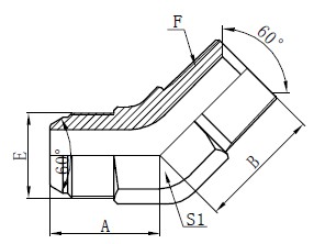 JIS GAS Elbow Connector Drawing